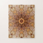 Sand Mandala Pattern with Star Center Puzzle<br><div class="desc">Sand Mandala pattern jigsaw puzzle.  Gold,  bronze and soft beige design with star center.</div>