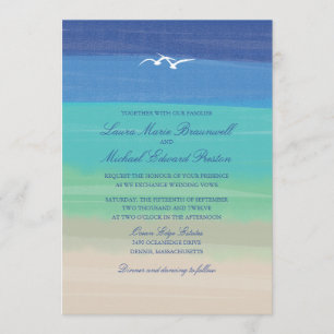 Sand, Meer und Seagullen   Ozeanhochzeit Einladung