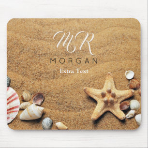 Sand & Meeresschalen, DIY Name & Monogramm, Zusätz Mousepad