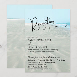 Sand mit Wellen Aqua Wasser Strand Hochzeitsempfan Einladung