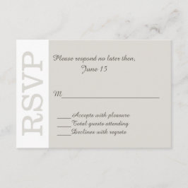 Sand Modern Wedding RSVP Response Card