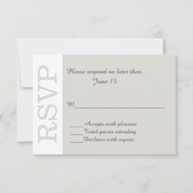 Sand Modern Wedding RSVP Response Card (Vorderseite)