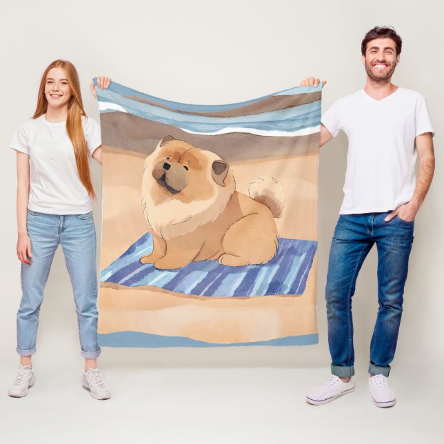 SAND N' SEA Chow Chow Hundeleine Stranddecke Fleecedecke (Beispiel)