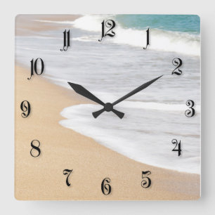 Sand of the beach quadratische wanduhr