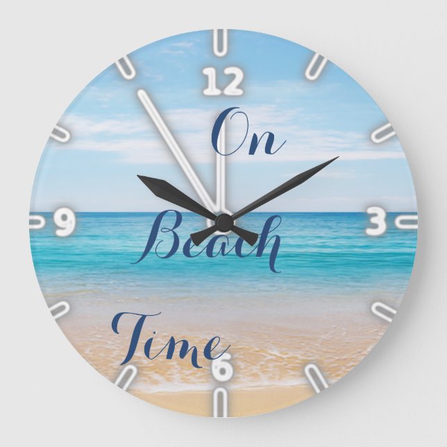 Sand-Ozean-Himmel, Strand Große Wanduhr (Vorderseite)