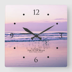 Sand Pipers bei Morgendämmerung auf der Ocean Beac Quadratische Wanduhr