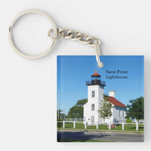 Sand Point Lighthouse Acrylschlüsselkette Schlüsselanhänger