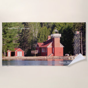 Sand Point Lighthouse Baraga Badetuch