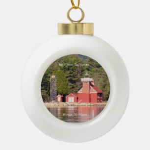 Sand Point Lighthouse Baraga Ballverzierung Keramik Kugel-Ornament