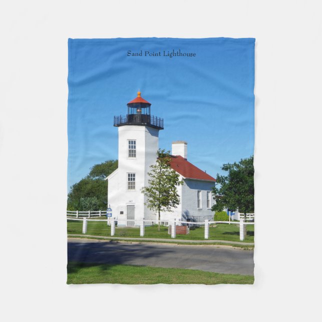 Sand Point Lighthouse Fleece Decke (Vorderseite)