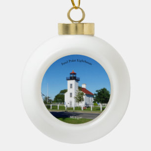 Sand Point Lighthouse Keramik Kugel-Ornament