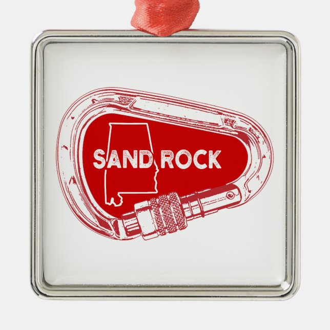 Sand Rock Alabama Rock Climbing Carabiner Ornament Aus Metall (Vorne)
