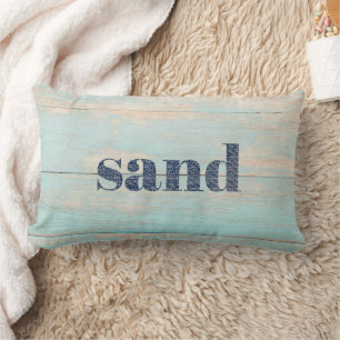 Sand Rustic Wood Beach House Lendenkissen