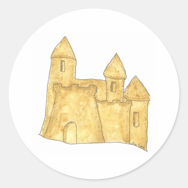 Sand-Schloss-Aufkleber Runder Aufkleber (Vorderseite)