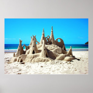 Sand-Schloss-Plakat Poster