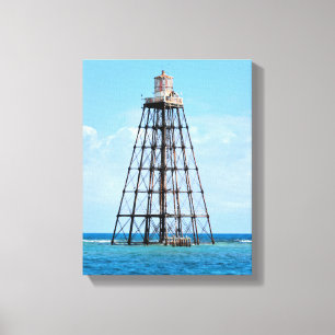 Sand-Schlüsselleuchtturm, Florida wickelte Leinwanddruck