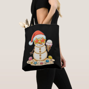 Sand Schneemann Santa Hut Weihnachten Strand Stimm Tasche