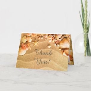 Sand Seashell Beach Hochzeit geklappt Danke Karte