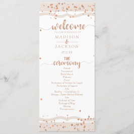 Sand Stripes & Rose Gold Confetti Hochzeitsprogram Programm