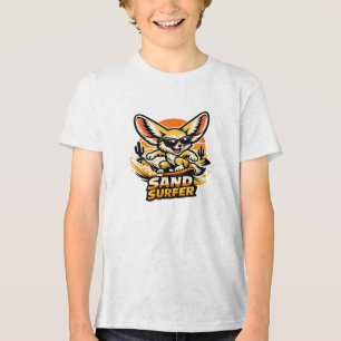 Sand Surfer Fennec Fuchs Wüsten-Surfen Cartoon Des Tri-Blend Shirt