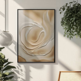 "Sand Swirl in der Sonne" | Beige Abstrakte Kunst Poster