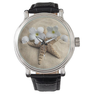 Sand-Szene Seestern und Sanddollar auf Wache Armbanduhr