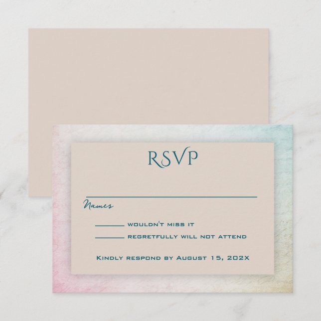 Sand Tan Simple UAWG Teilnahme RSVP Karte (Vorne/Hinten)