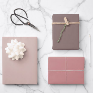 Sand, Umber und Blush Geschenkpapier Set