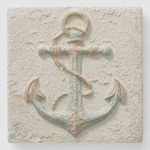 Sand- und Aqua-Küsten-Anker-Kunst Steinuntersetzer