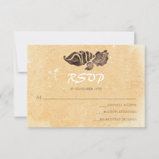 Sand und Muscheln/Beach Wedding UAWG RSVP Karte