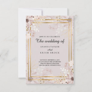 Sand und natürliche romantische Hochzeit Einladung