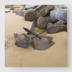 Sand und Steine Quadratische Wanduhr