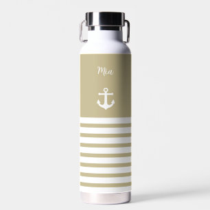 Sand und weiße Streifen Personalisiert Trinkflasche