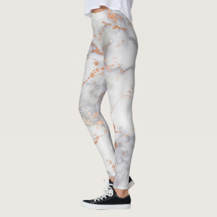 Sandakzente und weißes abstraktes Muster Leggings