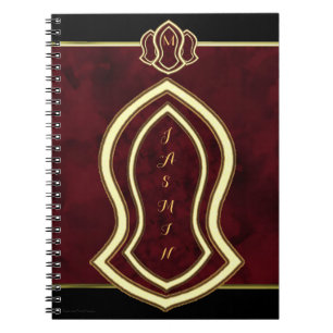 Sandale des Prophet-(roten) Marmors u. des Goldes Notizblock