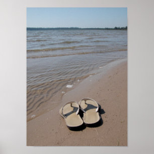 Sandalen am Strand Poster