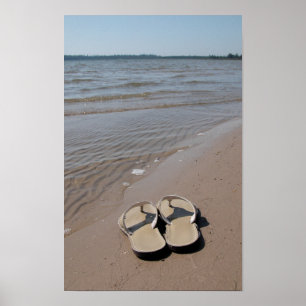 Sandalen am Strand Poster