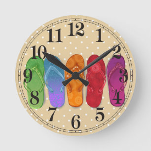 Sandalen flippen Party - Sandpunkte Runde Wanduhr