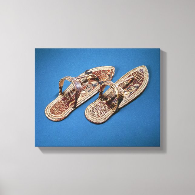 Sandalen, Grab von Tutankhamun, NeuKönigreich Leinwanddruck (Vorderseite)