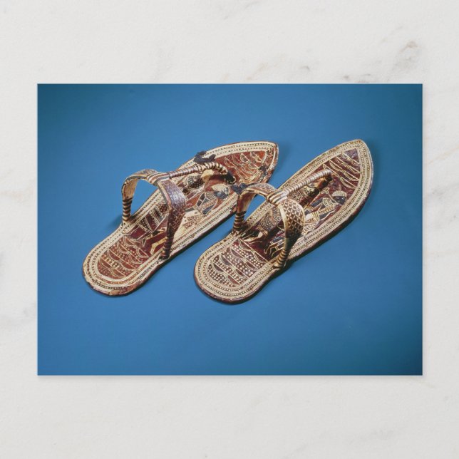 Sandalen, Grab von Tutankhamun, NeuKönigreich Postkarte (Vorderseite)