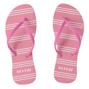 Sandalen mit rosa Streifen und individuellem Monog