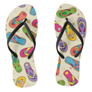Sandales imprimées en tongs colorés