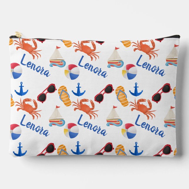 Sandals and Sunglasses Summer Name Accessory Pouch Zubehörtasche (Vorderseite)