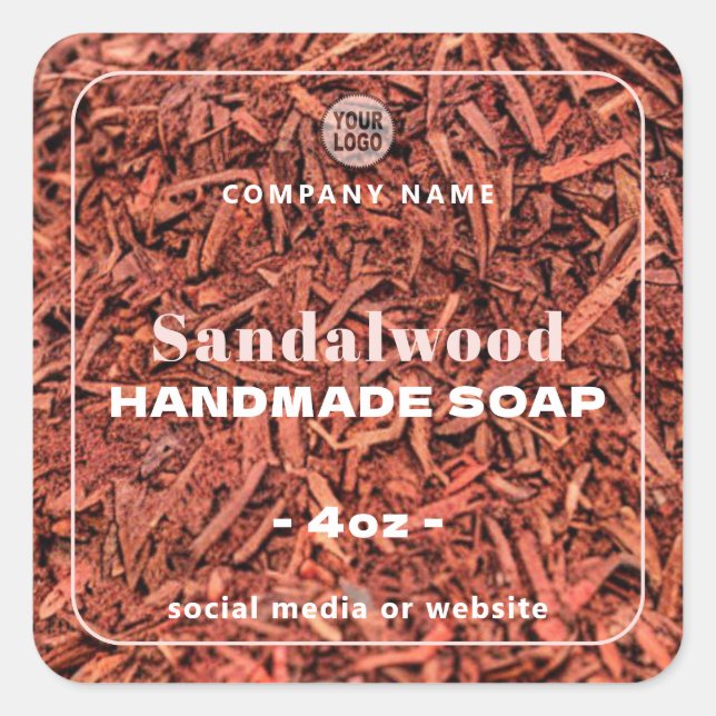 Sandalwood Handmade Soap Square Sticker (Vorderseite)