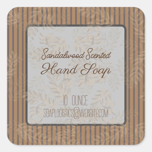 Sandalwood Soap Quadratischer Aufkleber (Vorderseite)