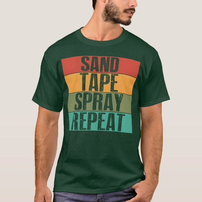 Sandape Spray Repeat Auto Body Painter Car retro f T-Shirt (Vorderseite)