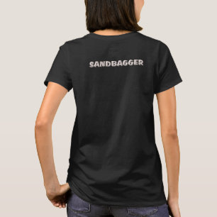 Sandbagger Frauen schwarzes T-Shirt Rücken