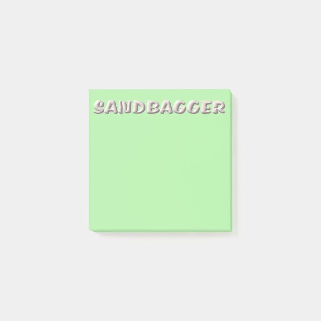 Sandbagger-Grüne Notizblöcke Post-it Klebezettel (Vorderseite)