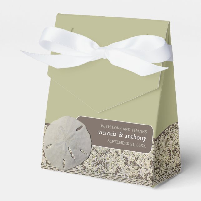 Sandballplatz, Vintage Hochzeit am Strand Geschenkschachtel (Vorderseite)