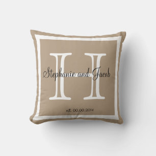 Sandbändchen taupe Custom Wedding Keepake Kopfkiss Kissen